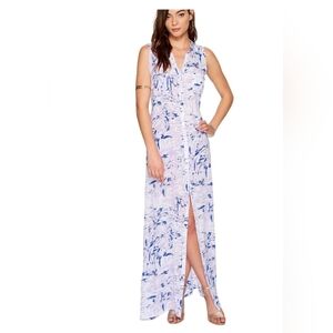 Lilly Pulitzer Erza Maxi Beach Dress Lilac Verbena Rock The Dock Purple Small